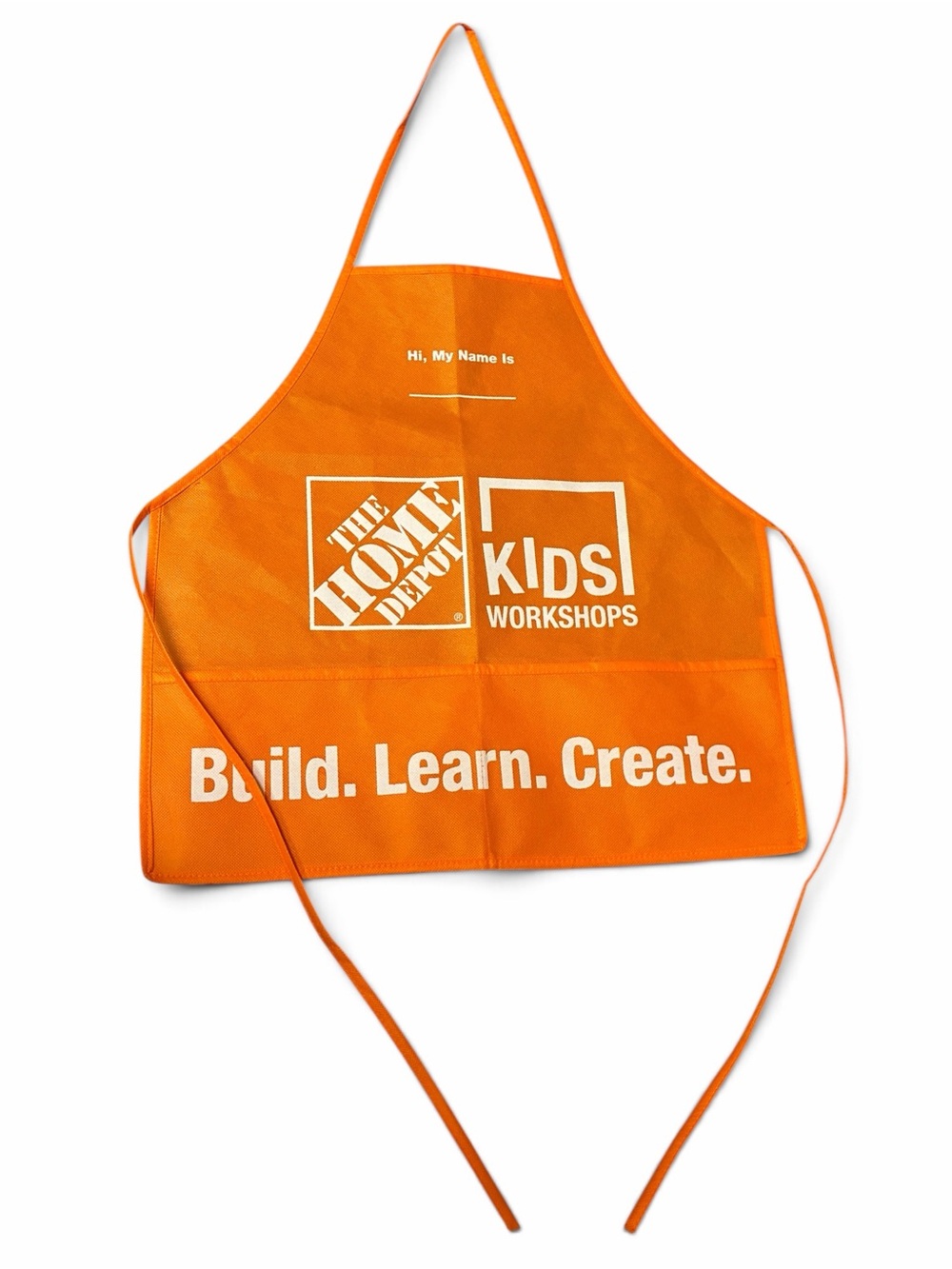 Home Depot Kids Workshop Orange Apron Child Craft Building Art Smock One Size OS
